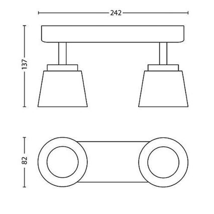 Philips 53342/31/16 - Spot LED DENDER 2xLED/4W/230V