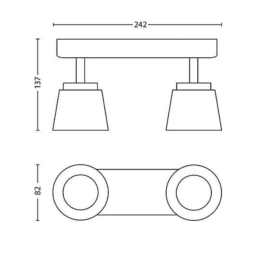 Philips 53342/31/16 - Spot LED DENDER 2xLED/4W/230V
