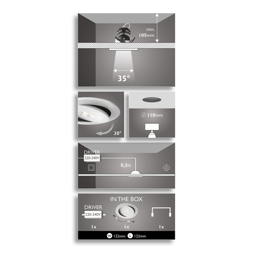 Philips 57962/31/16 - Spot encastrable LED salle de bain SCULPTOR 1xLED/6W/230V