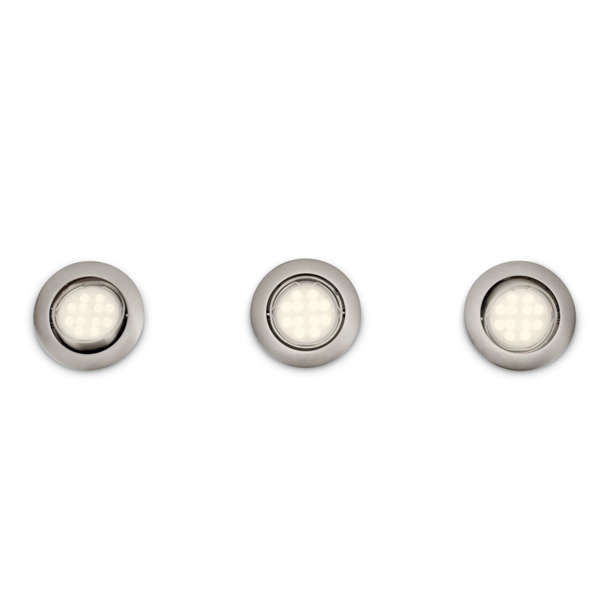 Philips 59273/17/16 - LOT 3x Luminaire encastrable de salle de bain LED NASH 1xGU10/3,5W/230V IP23