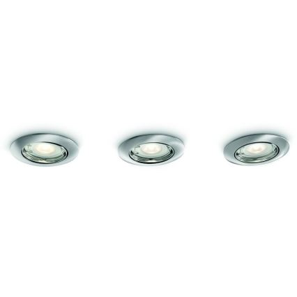 Philips 59273/17/16 - LOT 3x Luminaire encastrable de salle de bain LED NASH 1xGU10/3,5W/230V IP23