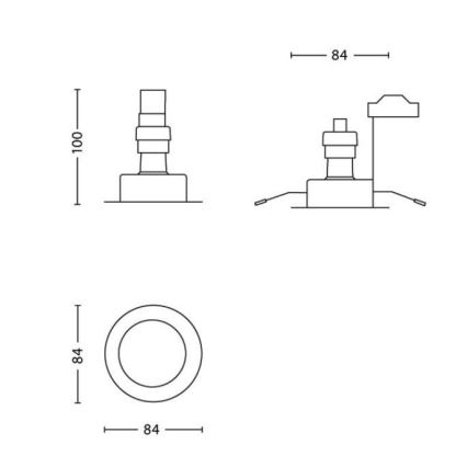 Philips 59273/17/16 - LOT 3x Luminaire encastrable de salle de bain LED NASH 1xGU10/3,5W/230V IP23