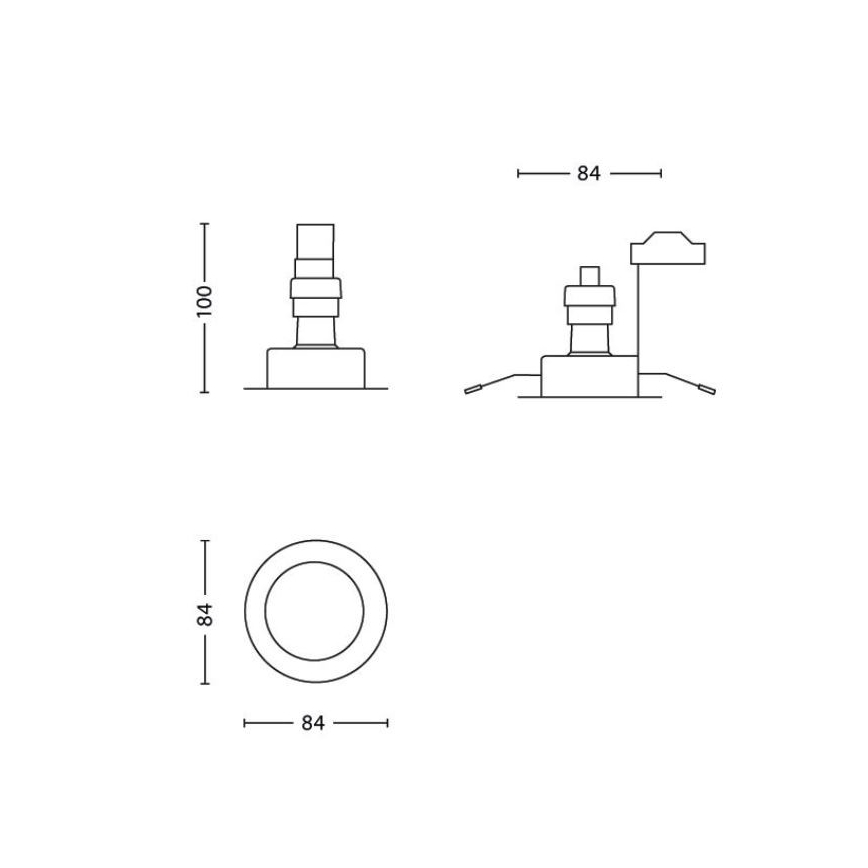 Philips 59273/17/16 - LOT 3x Luminaire encastrable de salle de bain LED NASH 1xGU10/3,5W/230V IP23