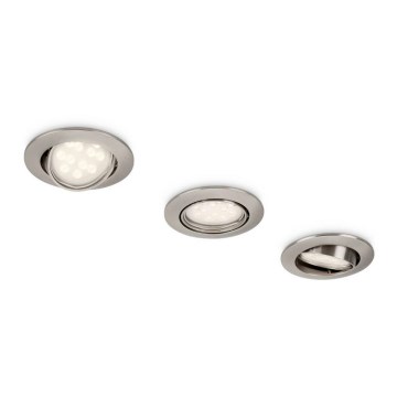 Philips 59273/17/16 - LOT 3x Luminaire encastrable de salle de bain LED NASH 1xGU10/3,5W/230V IP23