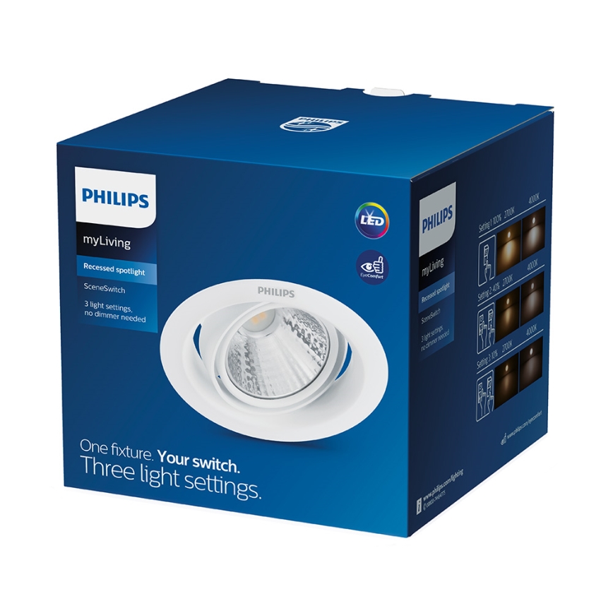 Philips - Spot encastrable LED dimmable SCENE SWITCH LED/7W/230V 2700K