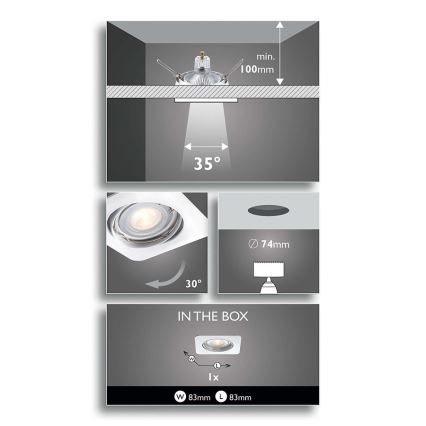 Philips 59680/31/16 - Spot encastrable LED salle de bain ALCOR 1xGU10/5,5W/230V