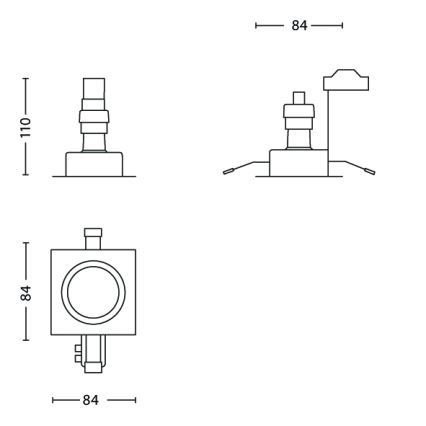 Philips - LOT 3x Spot encastrable salle de bain 3xGU10/35W/230V IP23