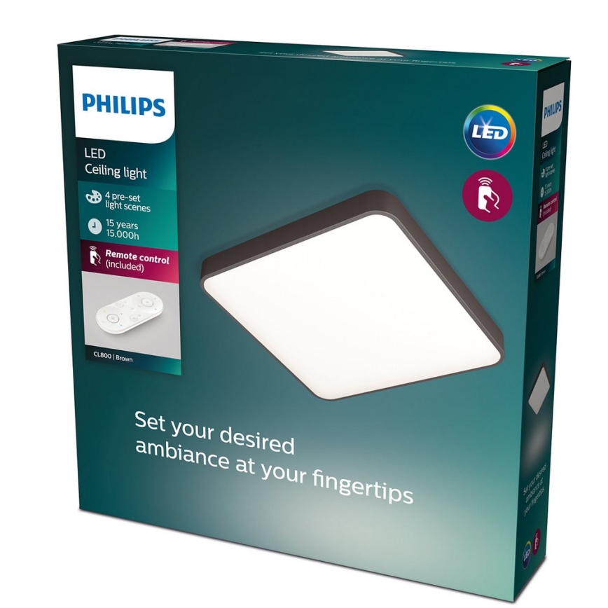 Philips 60261/43/P5 - Plafonnier LED à intensité modulable BROWN 1xLED/32W/230V + télécommande