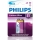 Philips 6FR61LB1A/10 - Pile lithium 6LR61 LITHIUM ULTRA 9V