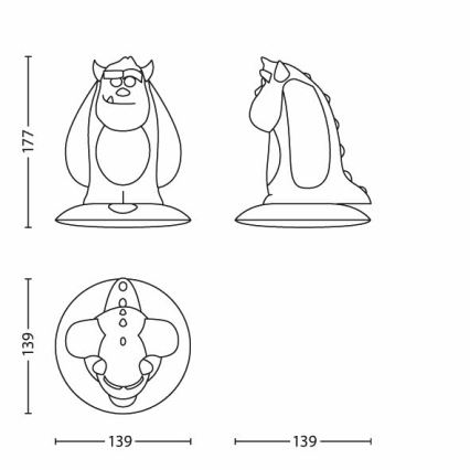 Philips 71705/83/16 -  Lampe LED enfant DISNEY SOFTPAL SULLEY LED/0,18W/230V