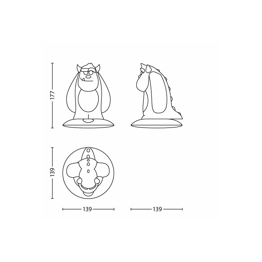 Philips 71705/83/16 -  Lampe LED enfant DISNEY SOFTPAL SULLEY LED/0,18W/230V