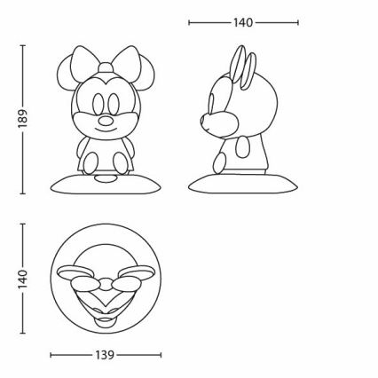 Philips 71710/31/16 -  Lampe enfant DISNEY SOFTPAL MINNIE LED/1W/230V