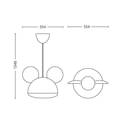Philips 71758/30/16 - Lustre enfant DISNEY MICKEY MOUSE 1xE27/15W/230V
