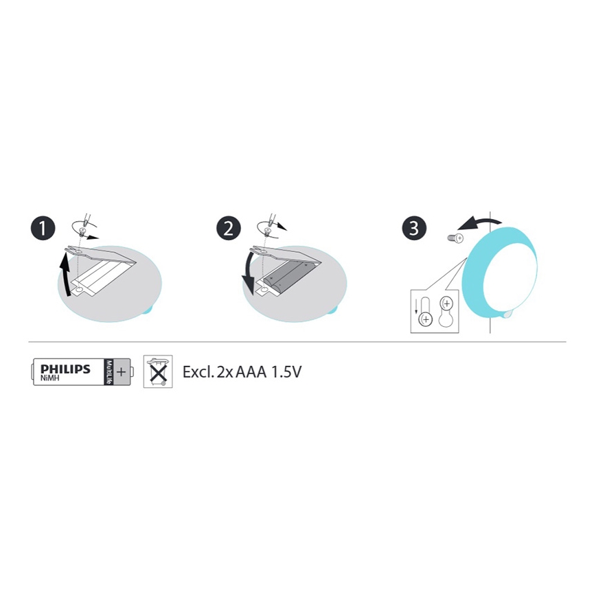 Philips 71765/08/16 - Veilleuse LED enfant avec détecteur 1xLED/0,06W/2xAAA
