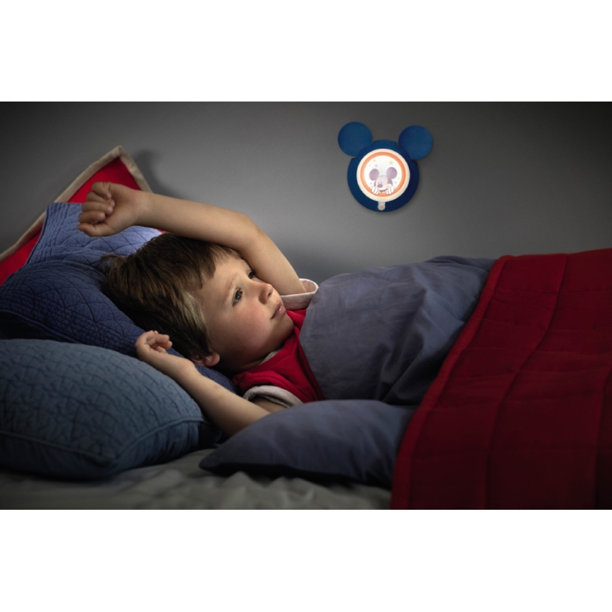 Philips 71766/30/16 - Veilleuse LED avec détecteur MICKEY 1xLED/0,06W/2xAAA