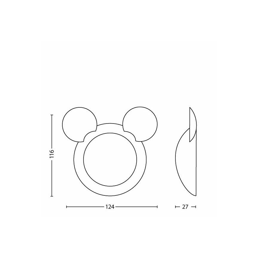 Philips 71766/30/16 - Veilleuse LED avec détecteur MICKEY 1xLED/0,06W/2xAAA