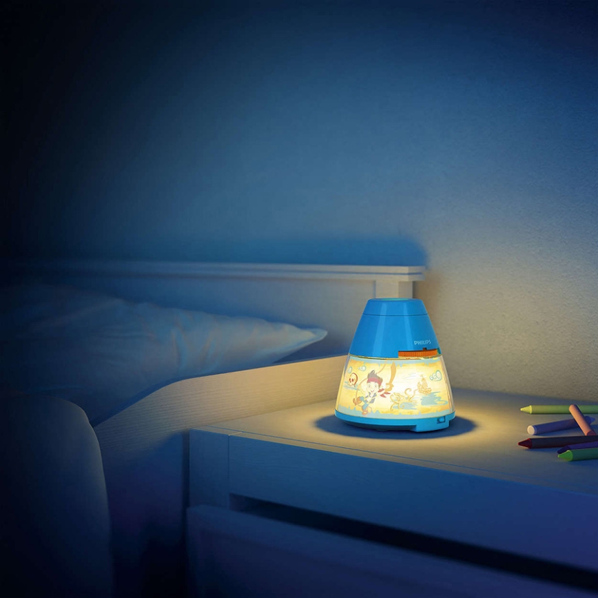 Philips 71769/05/16 - Lampe de table enfant avec projecteur DISNEY JAKE PIRATE