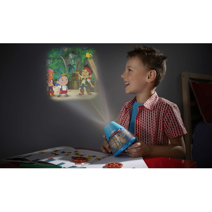 Philips 71769/05/16 - Lampe de table enfant avec projecteur DISNEY JAKE PIRATE