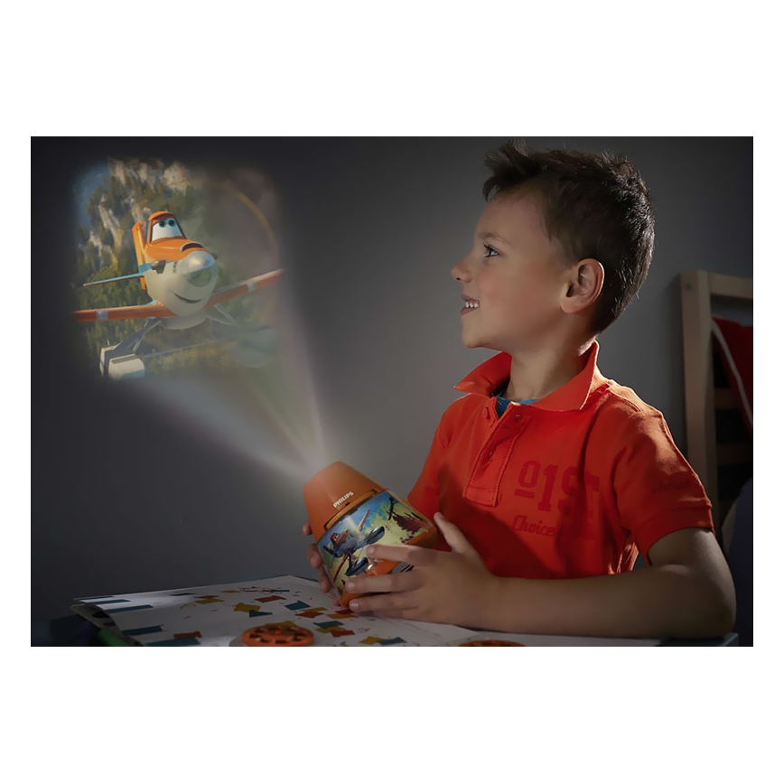 Philips 71769/53/16 - LED Projecteur enfant PLANES 1xLED/0,1W + 3xLED/0,3W/3xAA