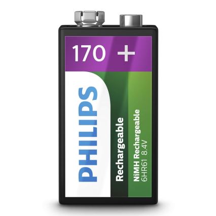 Philips 9VB1A17/10 - Pile rechargeable MULTILIFE NiMH/9V/170 mAh