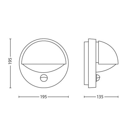 Philips - Applique murale d'extérieur avec détecteur 1xE27/12W/230V IP44