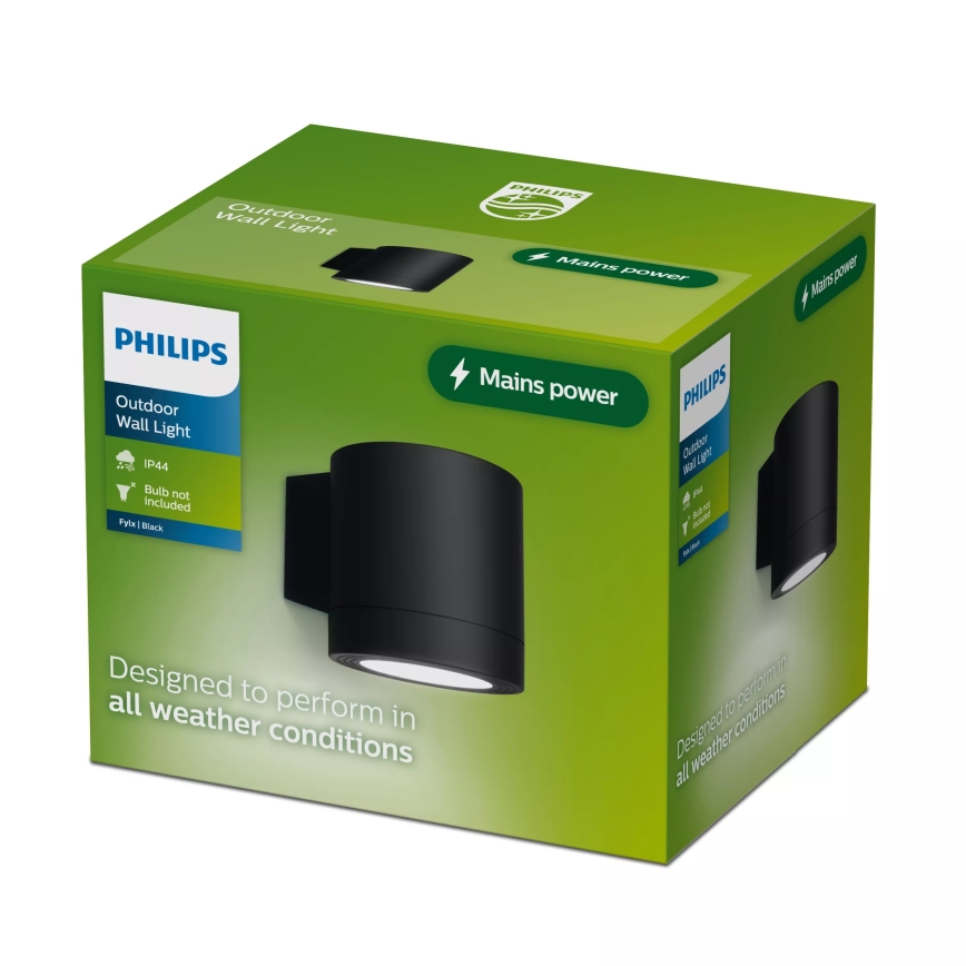 Philips - Applique murale d'extérieur FYLX 1xGU10/5W/230V noire IP44