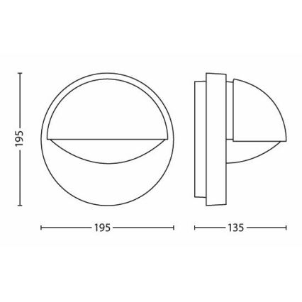 Philips - Applique murale d'extérieur JUNE 1xE27/12W/230V IP44