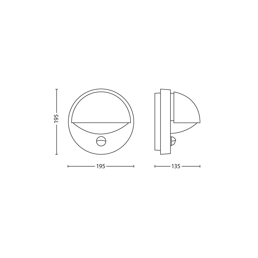 Philips - Applique murale extérieure avec détecteur JUNE 1xE27/12W/230V IP44