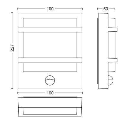 Philips - Applique murale extérieure avec détecteur PETRONIA LED/3,8W/230V IP44