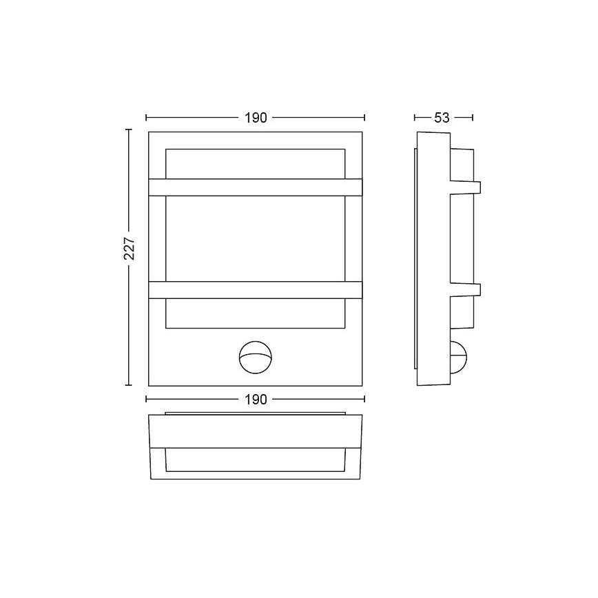 Philips - Applique murale extérieure avec détecteur PETRONIA LED/3,8W/230V IP44
