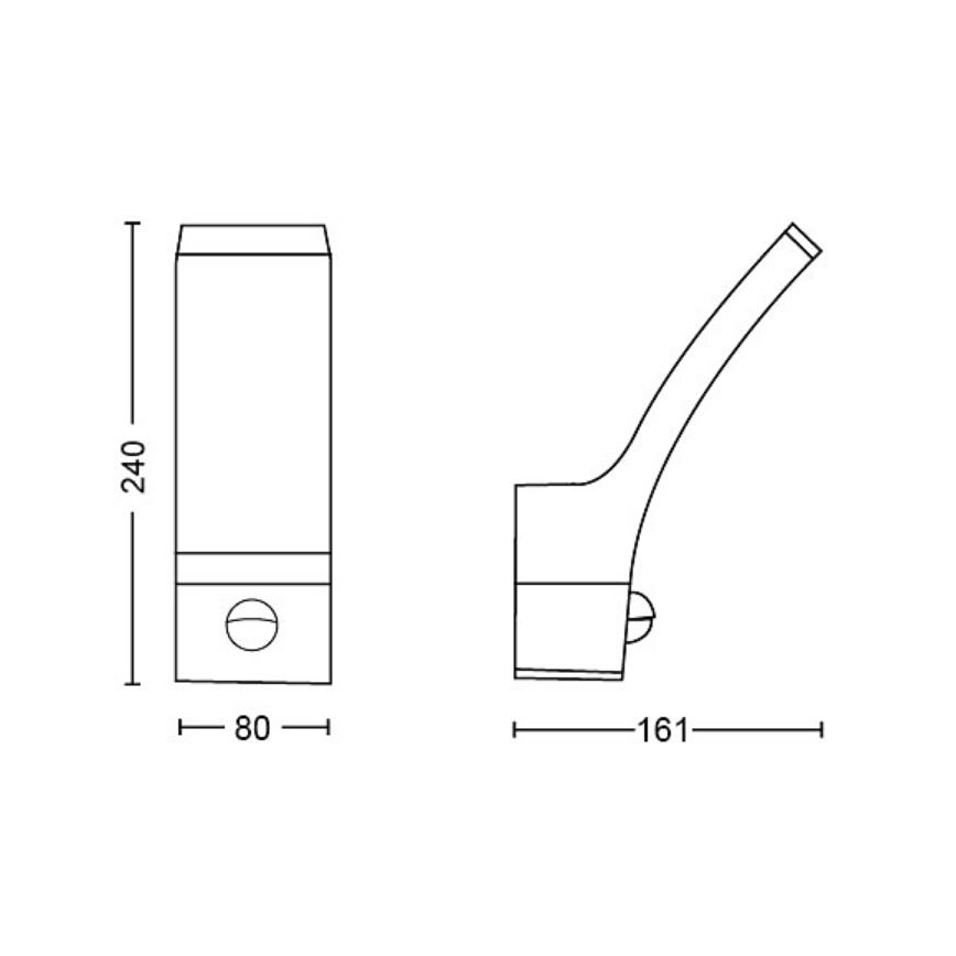 Philips - Applique murale extérieure avec détecteur SPLAY LED/3,8W/230V IP44