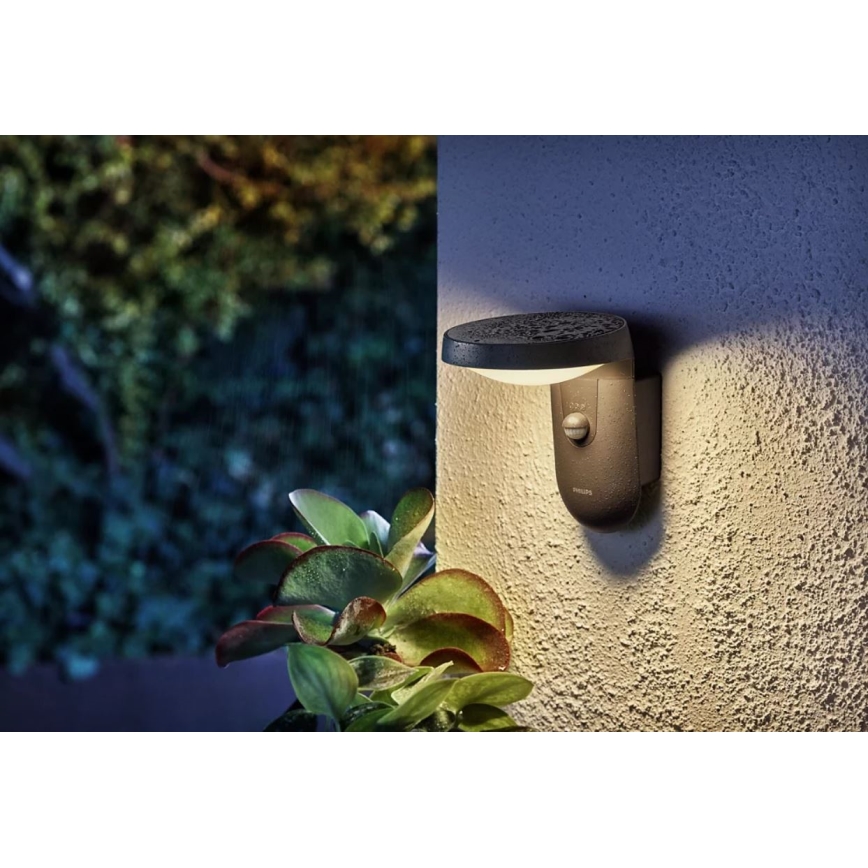 Philips - Applique murale extérieure avec détecteur LED/9W/230V 2700K IP44