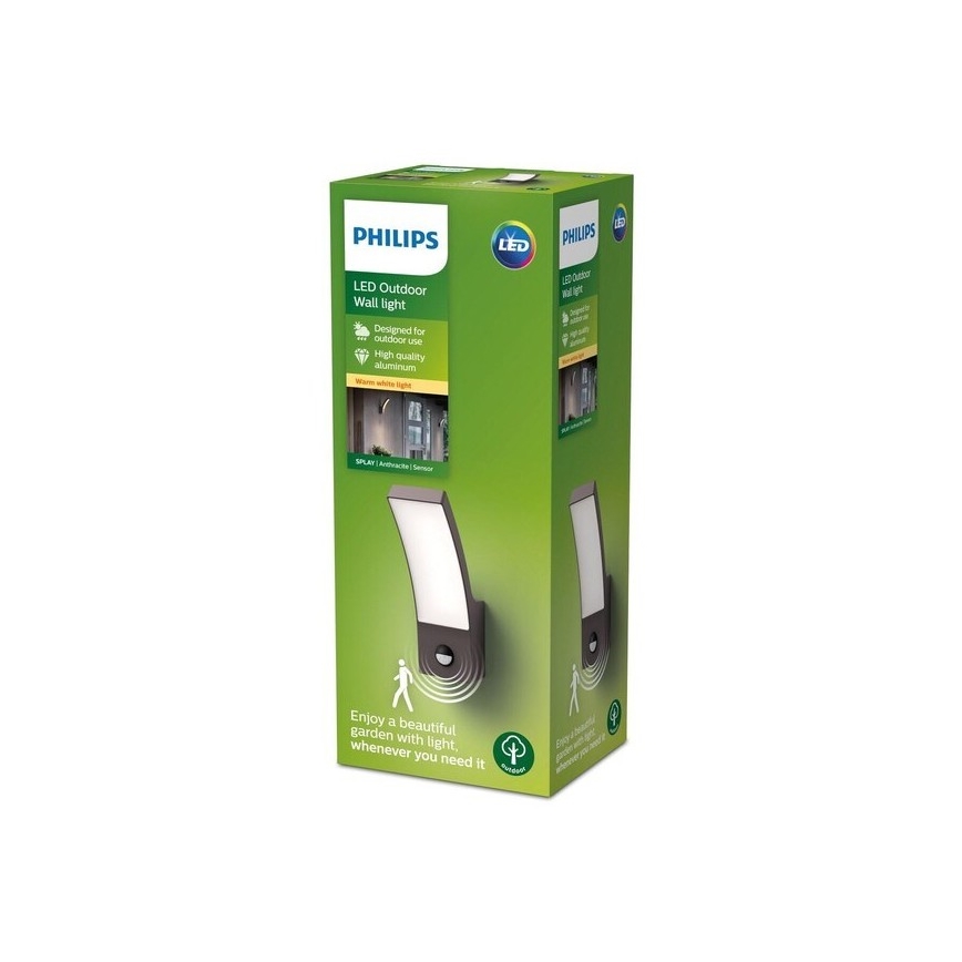 Philips-Applique murale extérieure avec un détecteur LED/12W/230V 2700K IP44