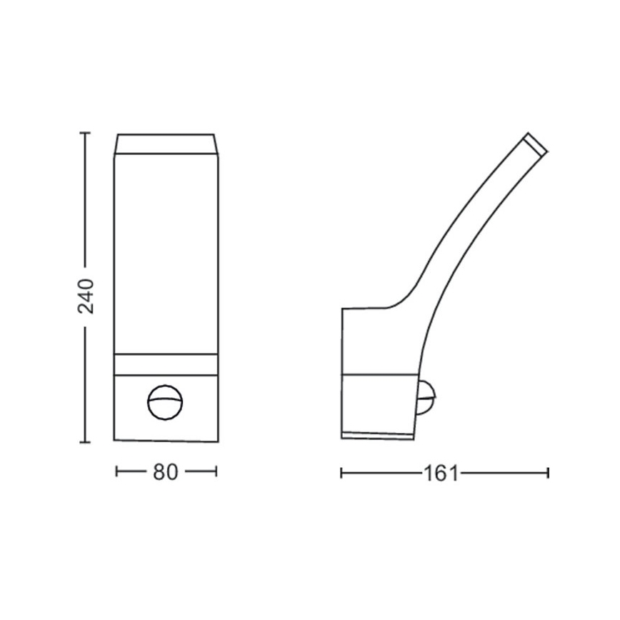 Philips-Applique murale extérieure avec un détecteur LED/12W/230V 2700K IP44