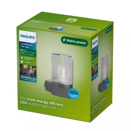 Philips - Applique murale extérieure LED NAYL 1xE27/4W/230V 2700K IP44