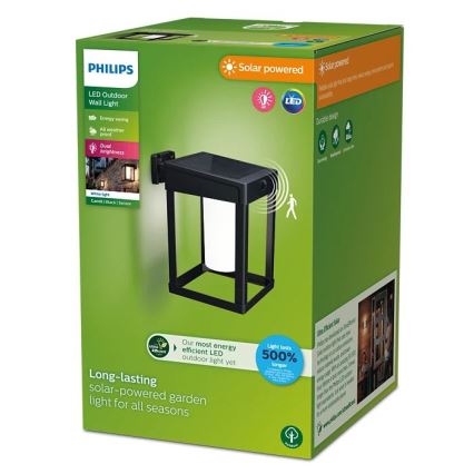 Philips - Applique murale solaire avec détecteur CAMILL LED/1,4W/3,7V 2000 mAh IP44