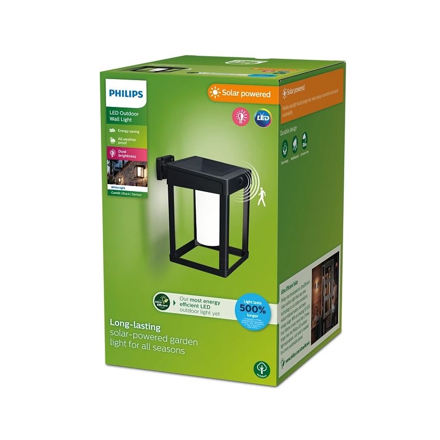 Philips - Applique murale solaire avec détecteur CAMILL LED/1,4W/3,7V 2000 mAh IP44