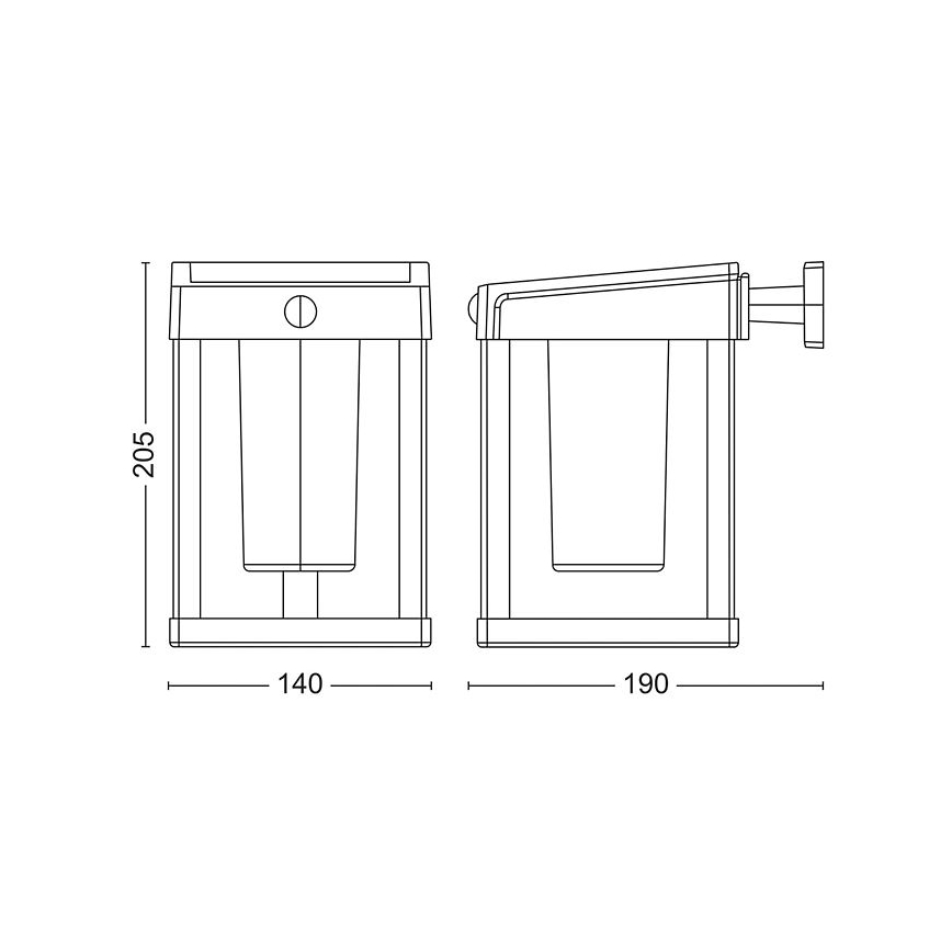 Philips - Applique murale solaire avec détecteur CAMILL LED/1,4W/3,7V 2000 mAh IP44