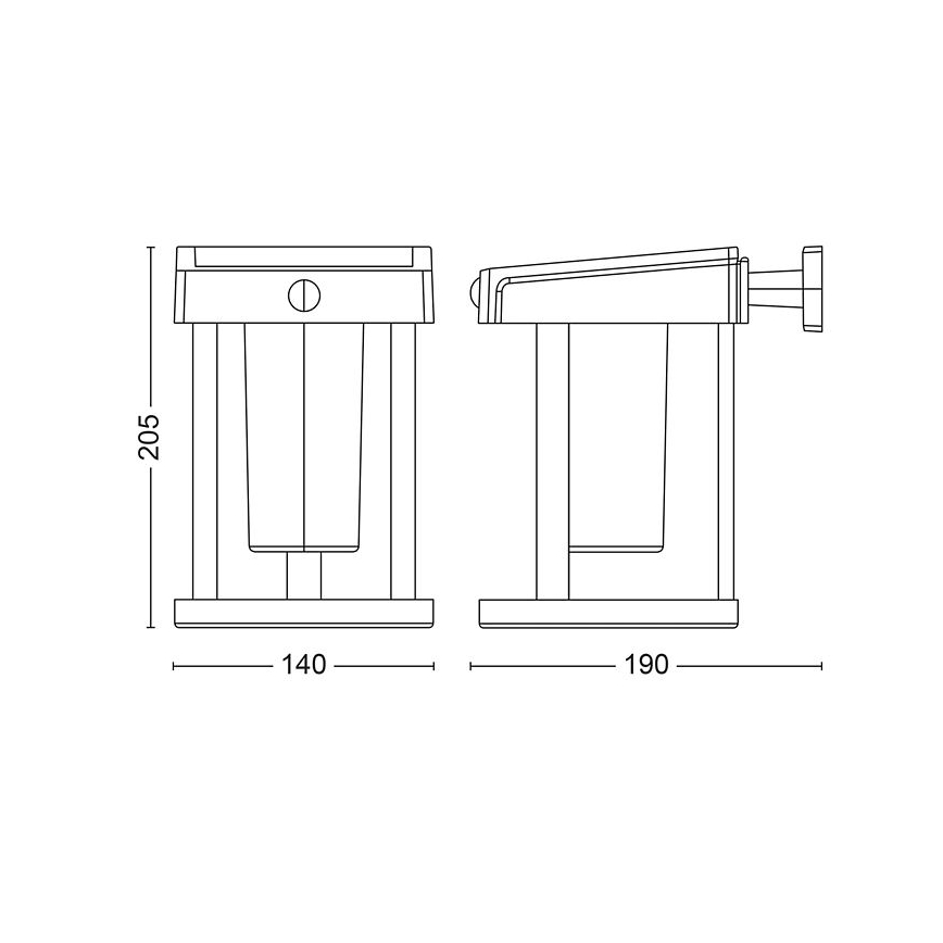 Philips - Applique murale solaire avec détecteur CAMILL LED/1,4W/3,7V 2000 mAh IP44