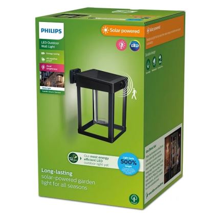 Philips - Applique murale solaire avec détecteur de mouvement et de crépuscule CAMILL LED/1,4W/3,7V 2000 mAh IP44