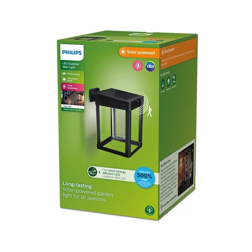 Philips - Applique murale solaire avec détecteur CAMILL LED/1,4W/3,7V 2000 mAh IP44