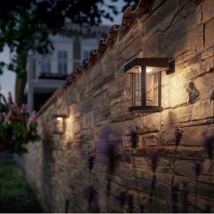 Philips - Applique murale solaire avec détecteur CAMILL LED/1,4W/3,7V 2000 mAh IP44