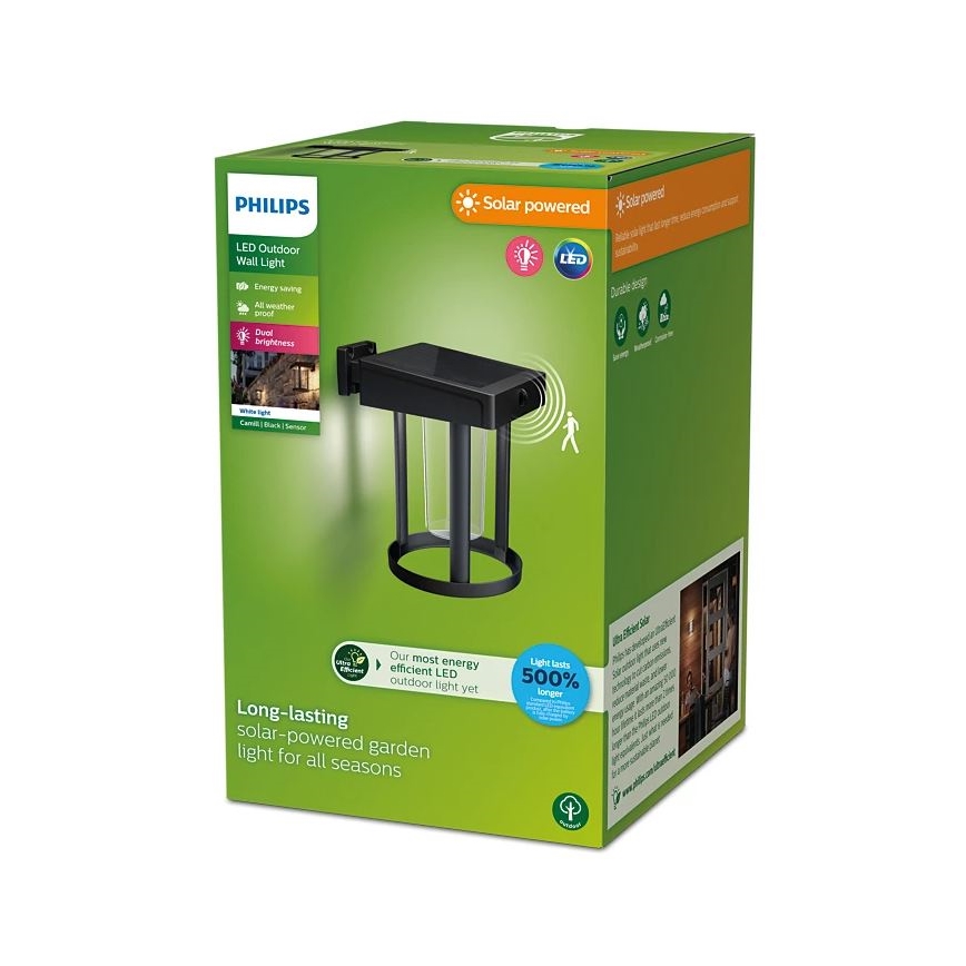 Philips - Applique murale solaire avec détecteur CAMILL LED/1,4W/3,7V 2000 mAh IP44