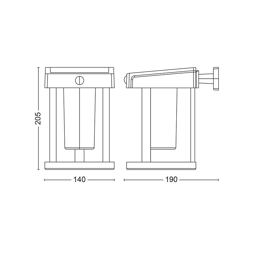 Philips - Applique murale solaire avec détecteur CAMILL LED/1,4W/3,7V 2000 mAh IP44