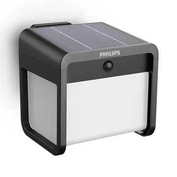 Philips - Applique murale solaire avec détecteur de mouvement et de crépuscule EZRA LED/1,8W/3,7V 2600 mAh 3000K IP44