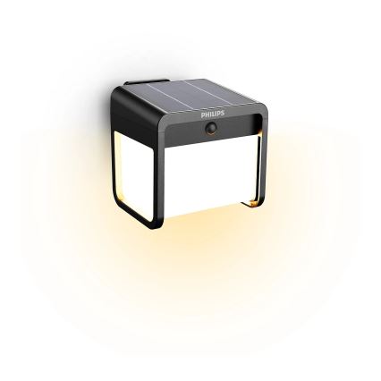 Philips - Applique murale solaire avec détecteur EZRA LED/1,8W/3,7V 2600 mAh 3000K IP44