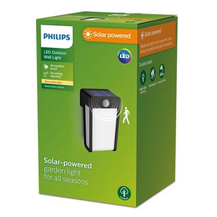 Philips - Applique murale solaire avec détecteur SHROUD LED/2,3W/3,7V 600 mAh IP44
