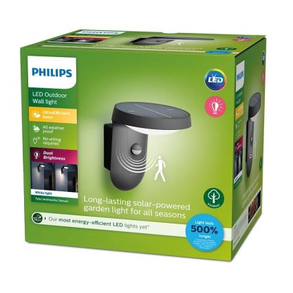Philips - Applique murale solaire avec détecteur LED/1,2W/4V 1800 mAh 3000K IP44
