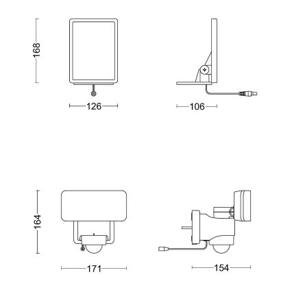 Philips - Applique murale solaire avec détecteur TYLUS LED/6W/3,7V 2600 mAh 3000K IP44