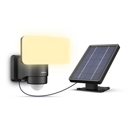 Philips - Applique murale solaire avec détecteur TYLUS LED/6W/3,7V 2600 mAh 3000K IP44
